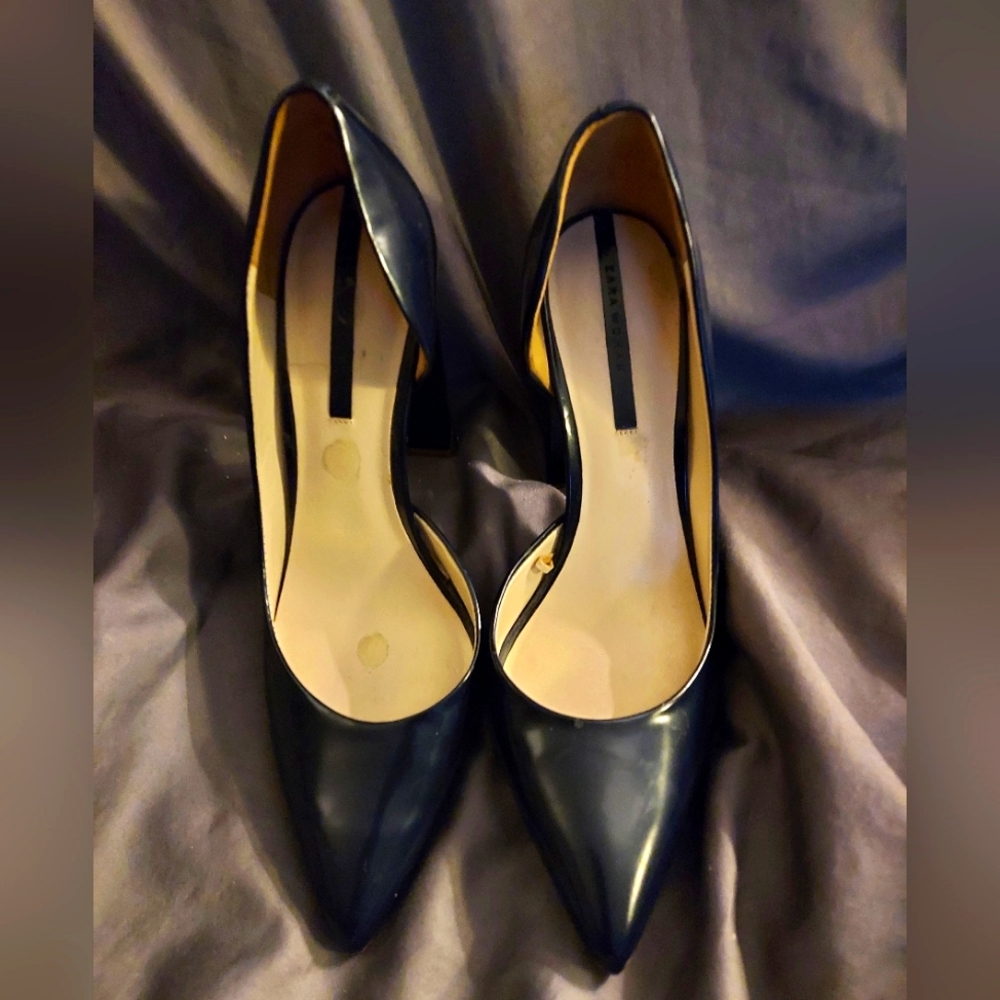 Zara Women, size 9, Blue PU Leather